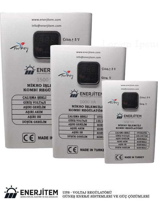 Enerjitem Combi Regulator Microprocessor Combi Voltage Regulator 1500VA,ENERJITEMK1500VA