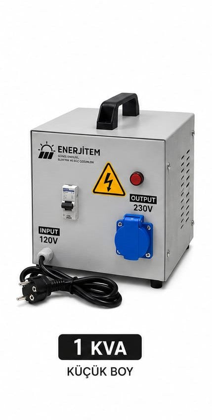 ENERJİTEM 1 كيلو فولت أمبير محول عزل معلب، دخل 120 فولت تيار متردد / خرج 230 فولت تيار متردد، محول عزل معلب 1 كيلو فولت أمبير، أحادي الطور