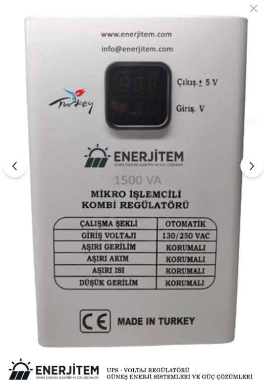 Enerjitem Combi Regulator Microprocessor Combi Voltage Regulator 1500VA,ENERJITEMK1500VA