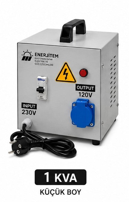 محول عزل معلب ENERJİTEM 1 كيلو فولت أمبير، 230 فولت تيار متردد الدخل / 120 فولت تيار متردد الخرج، محول عزل معلب 1 كيلو فولت أمبير، أحادي الطور