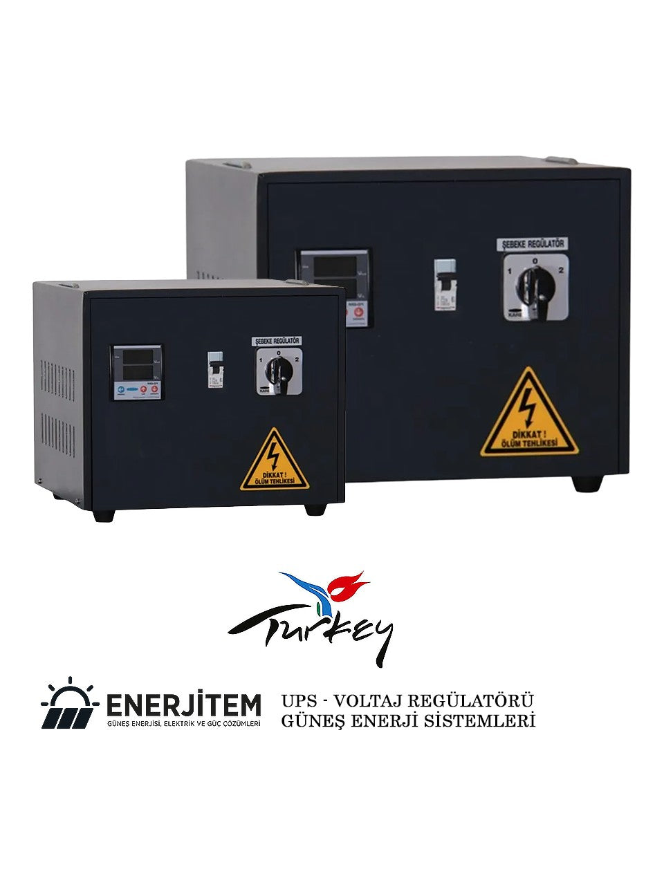 Régulateur de tension ENERJİTEM 5 kVA monophasé, asservi, régulateur de tension 5 kVA