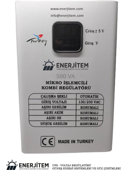 Enerjitem Combi Regulator Microprocessor Combi Voltage Regulator 500VA,ENERJITEMK500VA