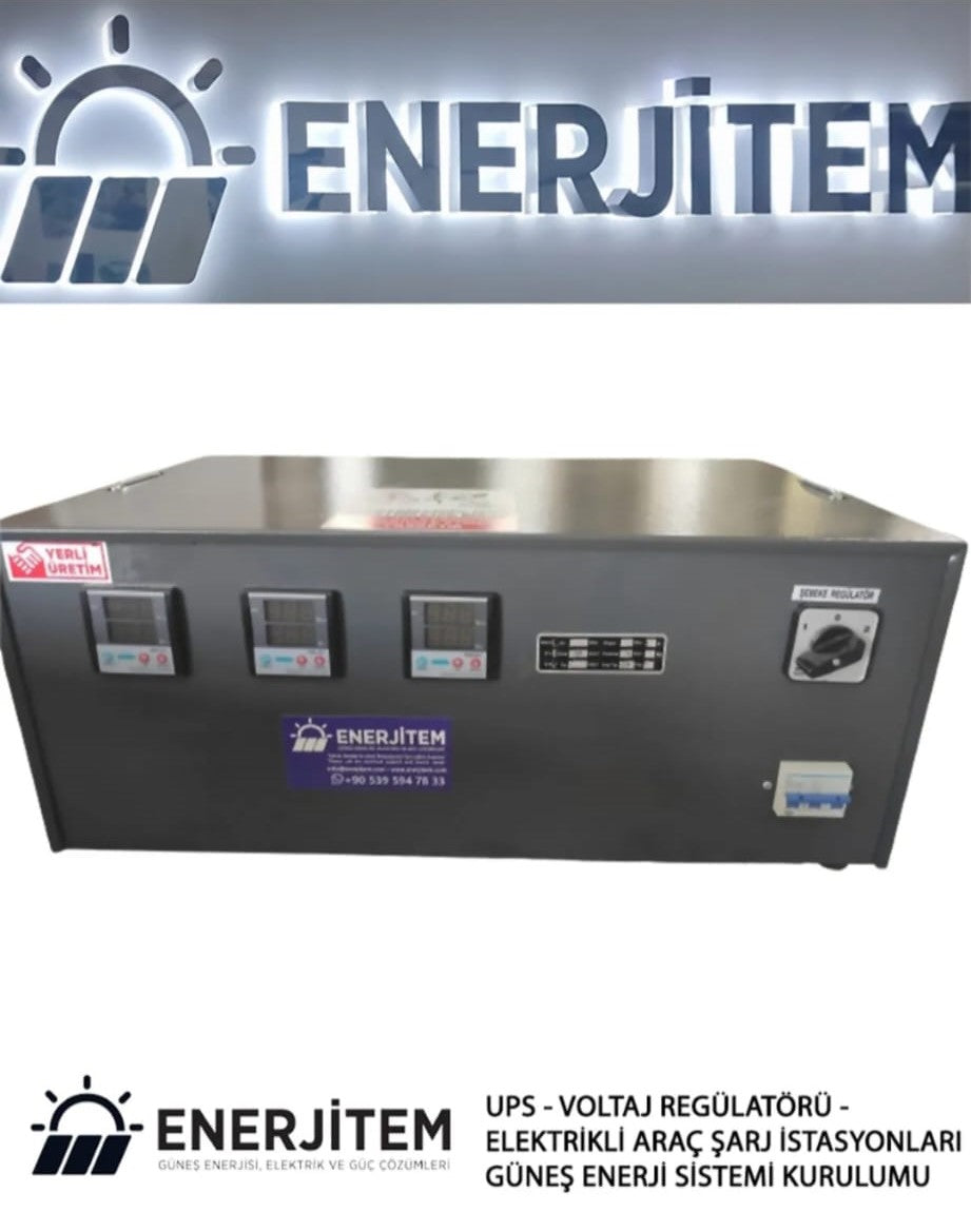 Enerjitem 10,5 kVA régulateur de tension triphasé à servocommande, régulateur de tension 10,5 kVA