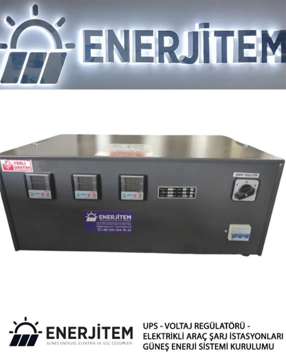 Enerjitem 10,5 kVA régulateur de tension triphasé à servocommande, régulateur de tension 10,5 kVA