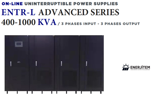 ENERJİTEM Advanced 400 Kva, 400000 Va Online UPS 3ph/3ph بطارية 64*100 أمبير 5/15 دقيقة، نظام تزويد الطاقة غير المنقطع، 400 KVA UPS