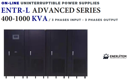 ENERJİTEM Advanced 1000 Kva, 1000000 Va Online Ups 3p/3p 128*200 Ah Battery 5/15 Minutes, Uninterruptible Power Supply, 1000 KVA UPS