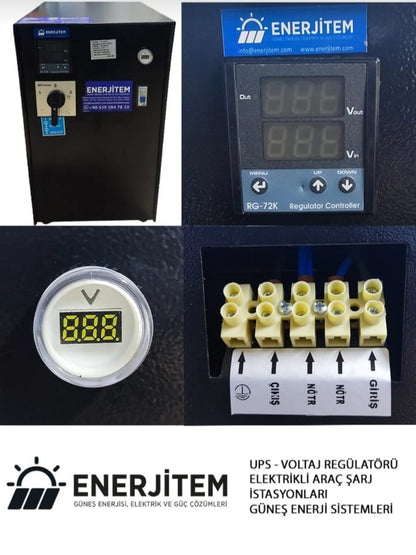 Enerjitem Static Voltage Regulator 50 Kva Single Phase, Special Production, Very Quiet, Thyristor controlled
