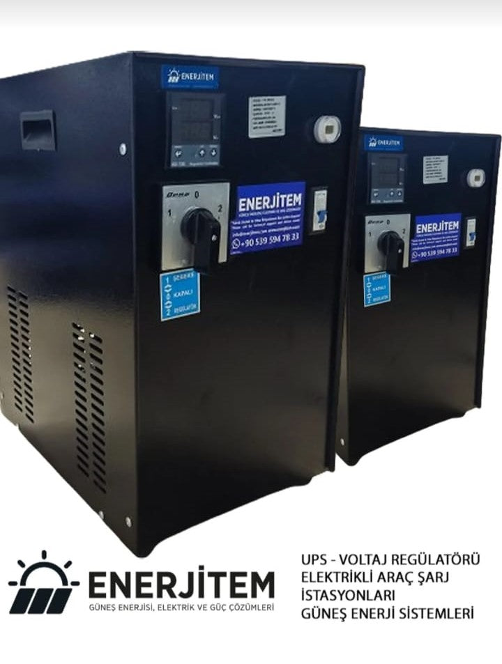 Enerjitem Static Voltage Regulator 50 Kva Single Phase, Special Production, Very Quiet, Thyristor controlled