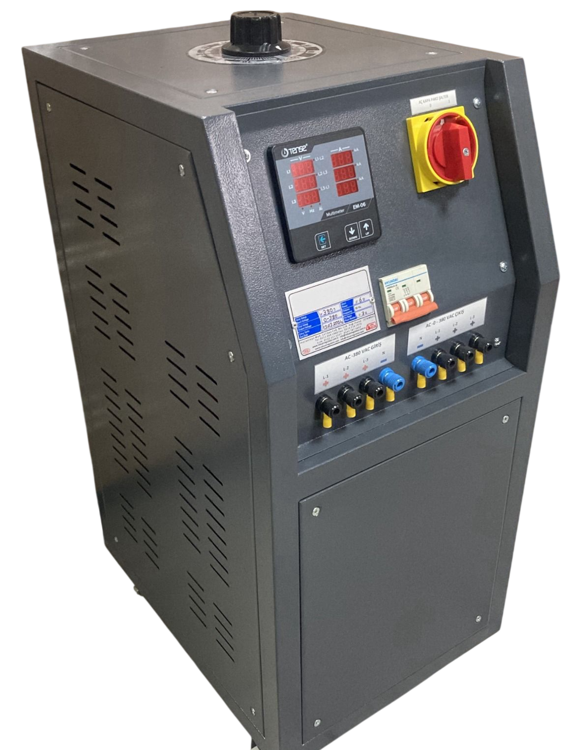 Enerjitem 45 kVA 0-300 V p-n, 0-516 V p-p Variateur de test, Réglage de tension, triphasé